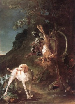  caza lienzo - Bodegón de juego con perro de caza Jean Baptiste Simeon Chardin